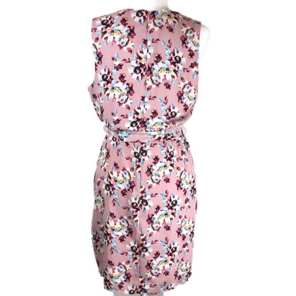 NWT Charles Henry Blush Floral Wrap Dress - Picture 2 of 6